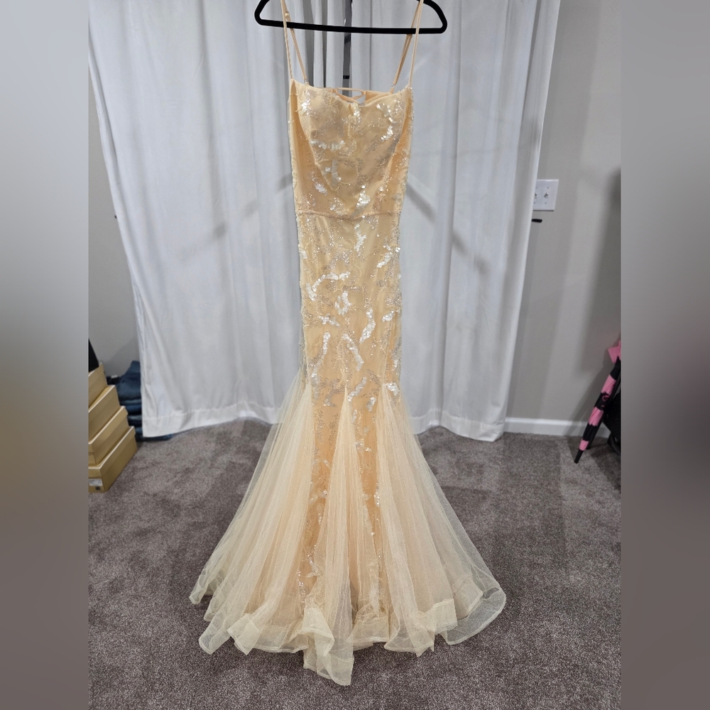 Elegant Cream Evening Gown